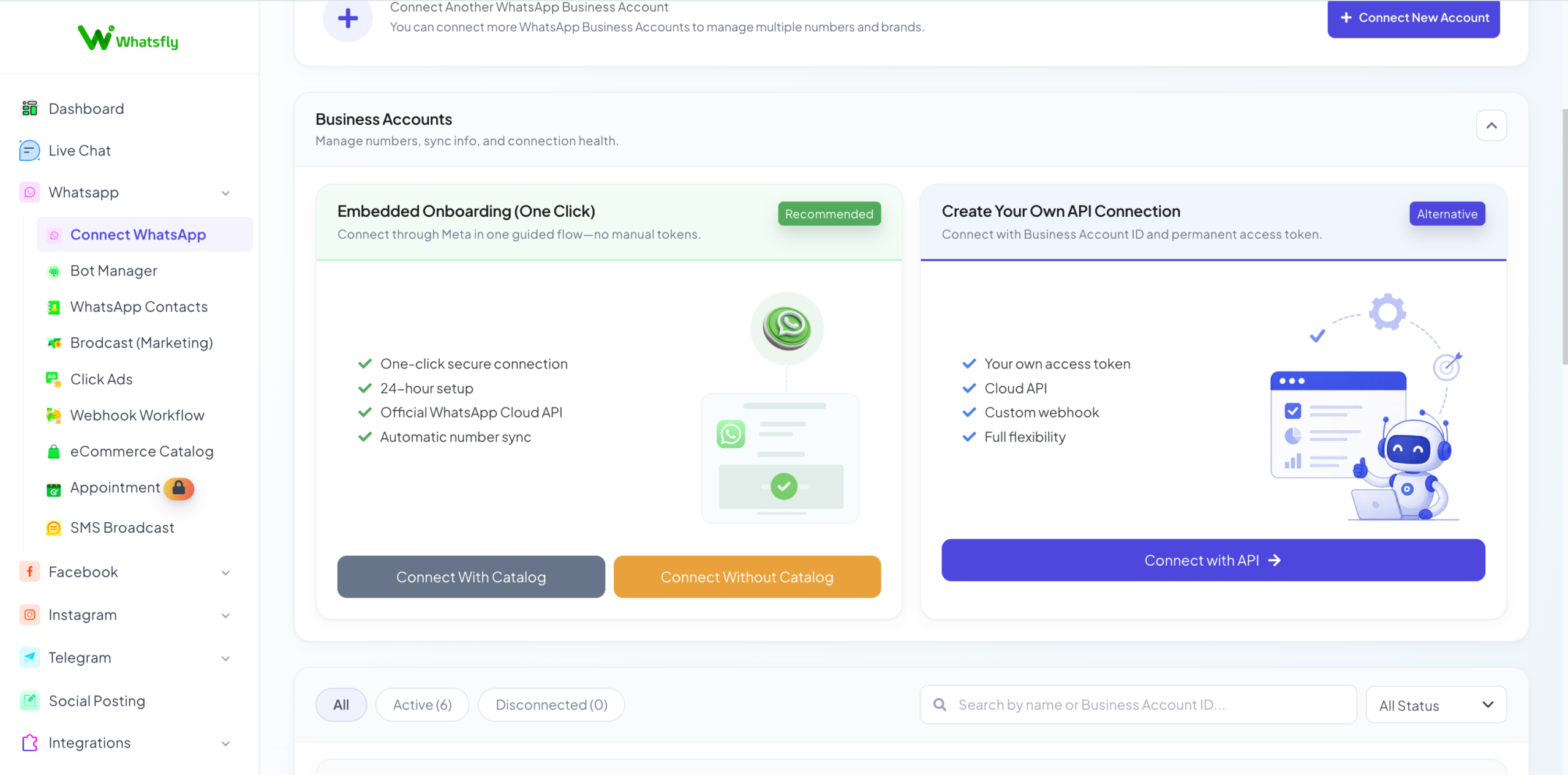 WhatsApp API Bangladesh setup dashboard on WhatsFly